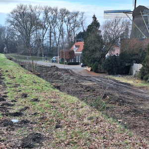 Kap van bomen om een nieuwe fietsroute aan te leggen